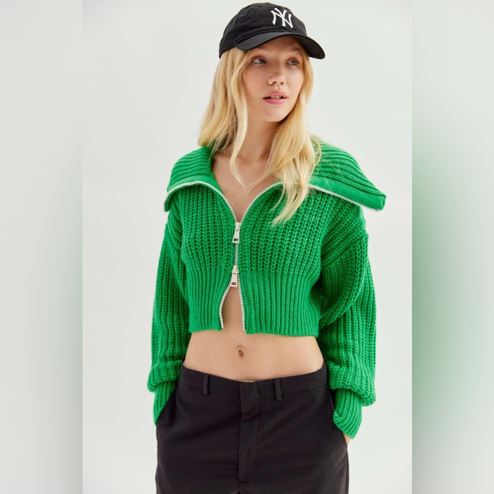 Urban Outfitters UO Sunny Collared Zip-Up Cardigan